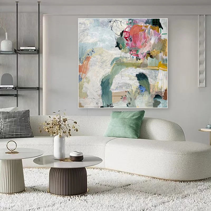 

Can Customize Hand-painted Oil Painting Abstract Living Room Bedroom Dining Room Hanging Painting Color Cream Canvas Painting