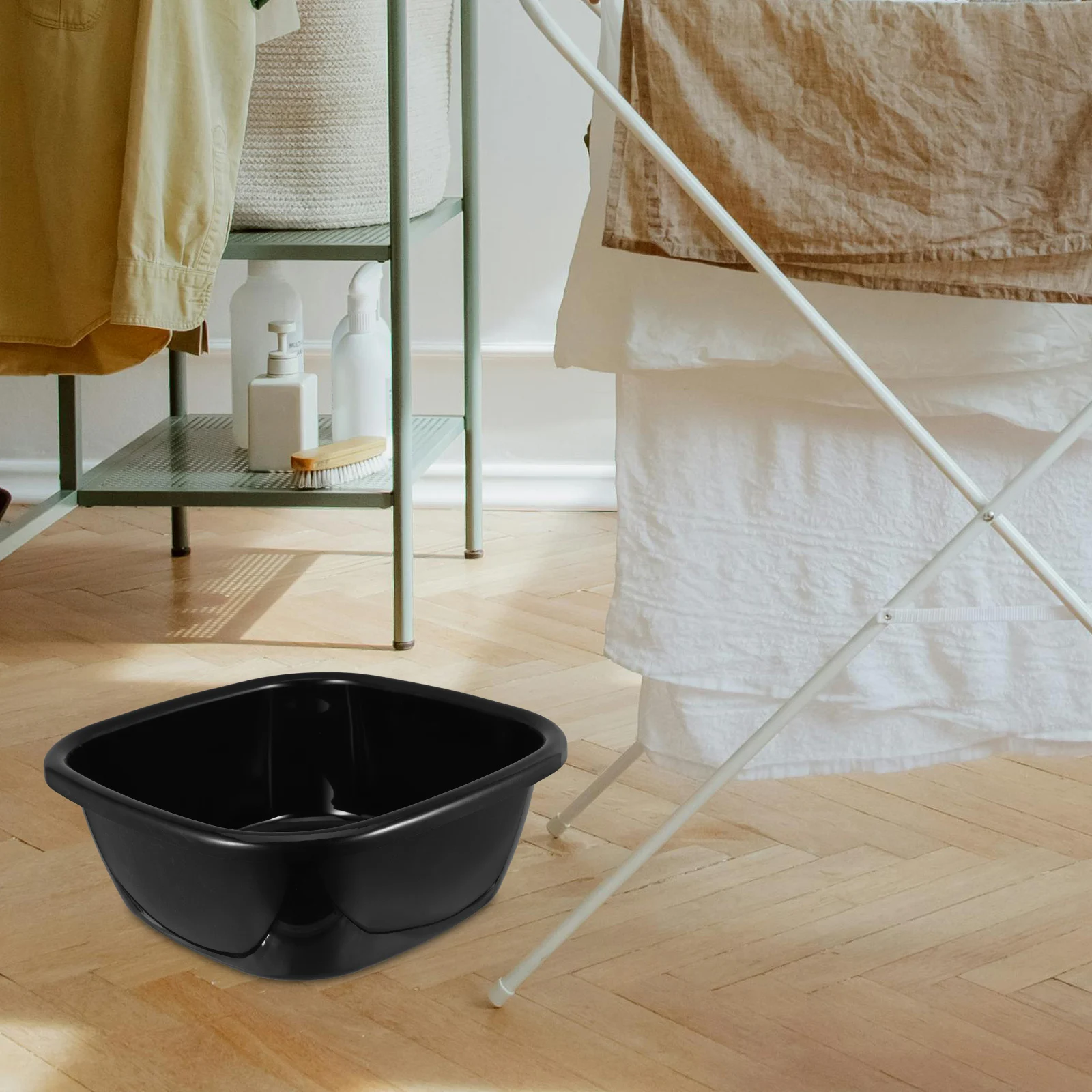 

Shampoo Basin Plastic Wash Basin for Hair Face Clothes Large Capacity Portable Dirty Bucket Cleaning Tub Square Pans Kitchen