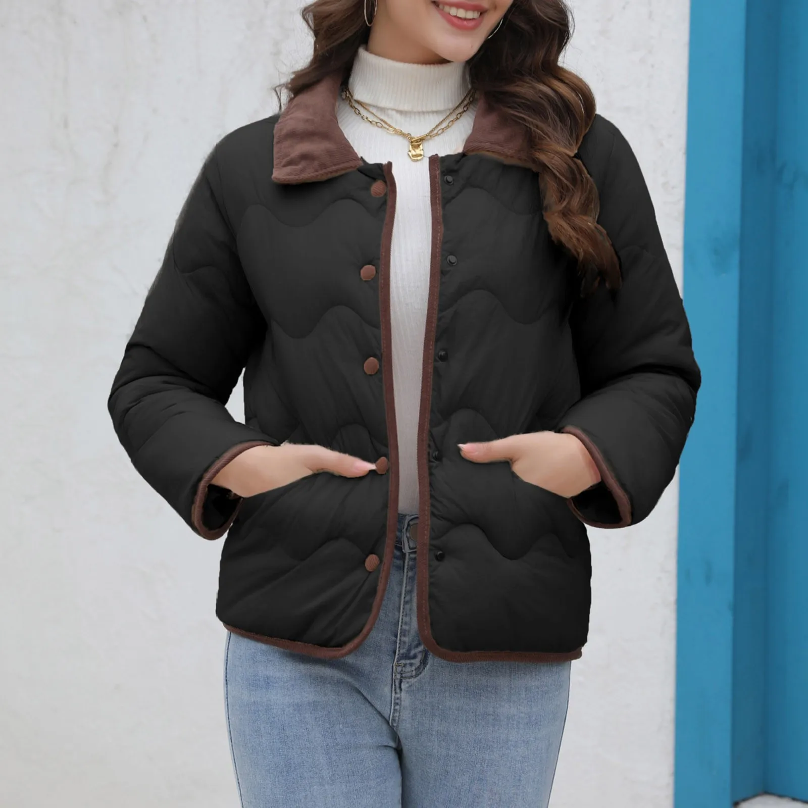 Veste matelassurera légère pour femme, manteau coupe-vent élégant, simple poitrine, vêtements de nuit pour documents, combinaison Anorak, mode d'hiver, nouveau