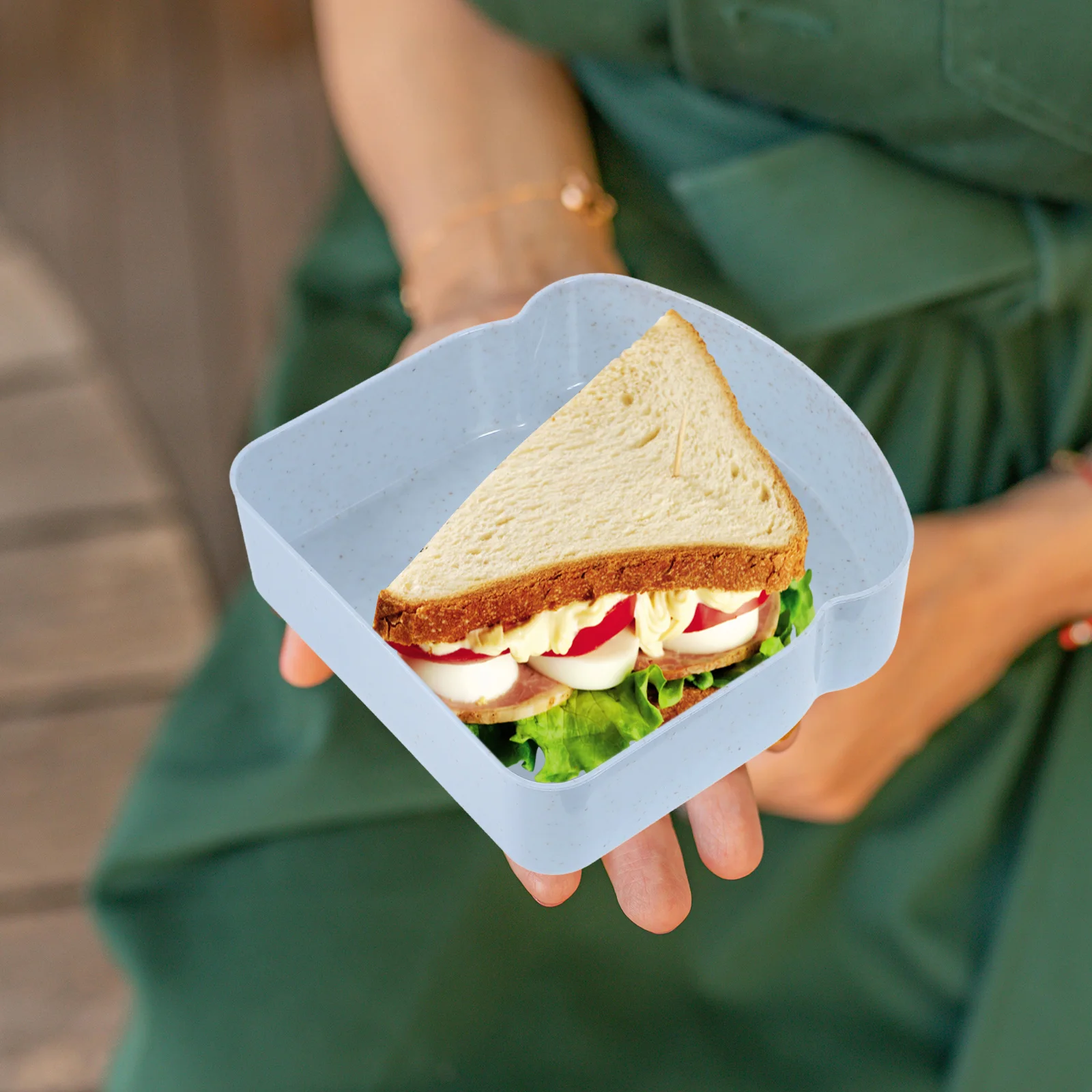1Pcs Portable Sandwich Storage Box Reusable Food Container Bread Organizer Holder