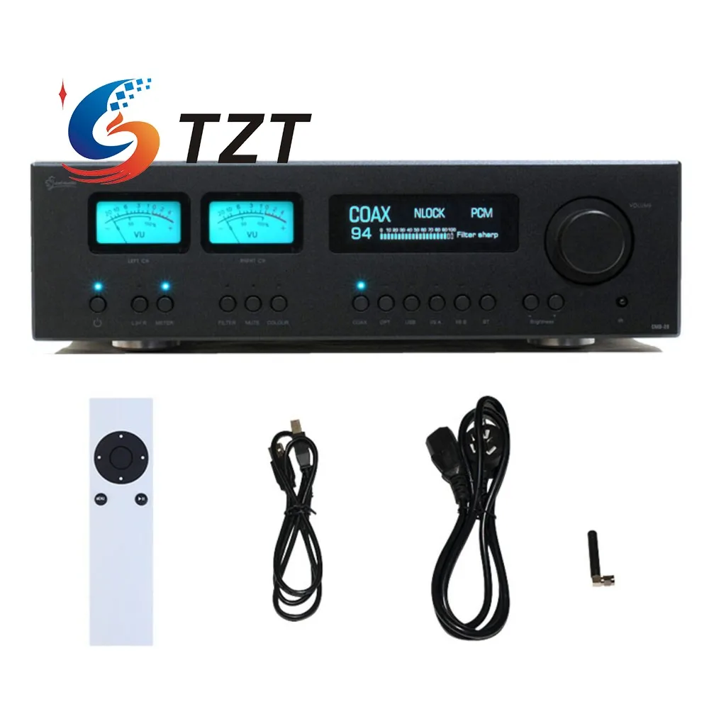 

TZT Leafaudio Black CMD29 Dual AK4499EX DSD Balanced Audio Decoder DAC Bluetooth (for Mundorf Capacitor + Yellow/Blue VU Meter)