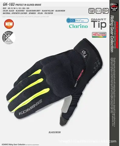 Komine Gk-183 Motorcycle Gloves Protect Breathable Off-Road Racing Motorcycle Gloves Touch Screen Wear Resistant Fabric