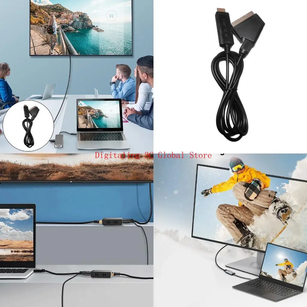 

1.80m Extension Cable Sound Video Cord SCART to HDTV Port Connection Cable