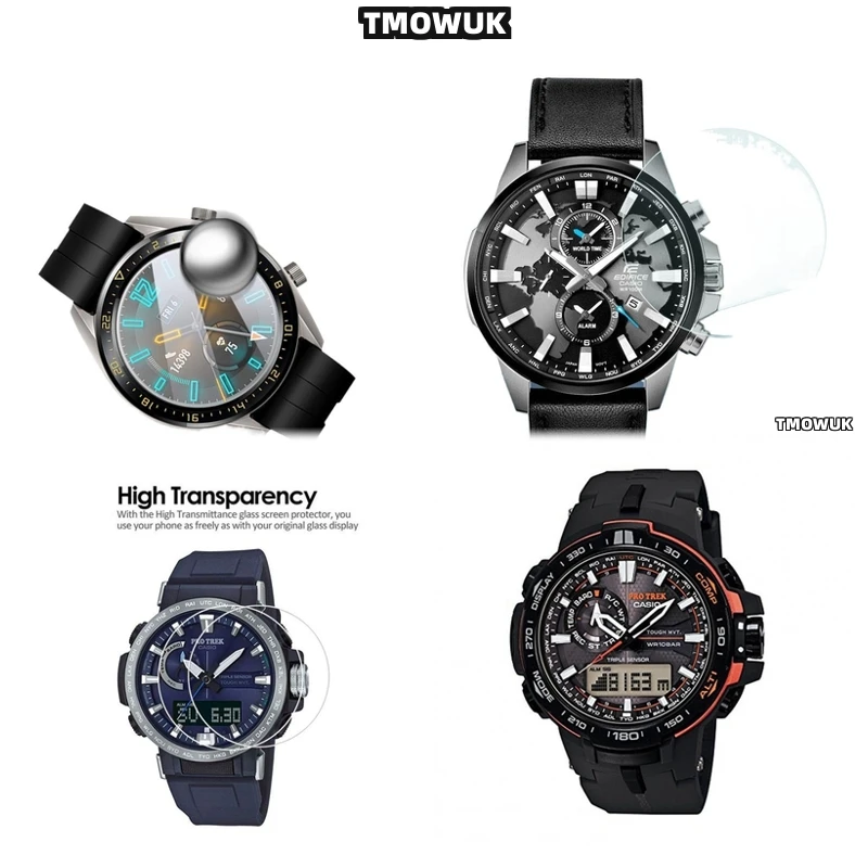 

For Casio GA100 6100 TR770 Pro-Trek EFR 303 GA-2200 GA-2100 GST-W300 - 9H Anti-Scratch Tempered Glass Film - HD Clear Watch Scre