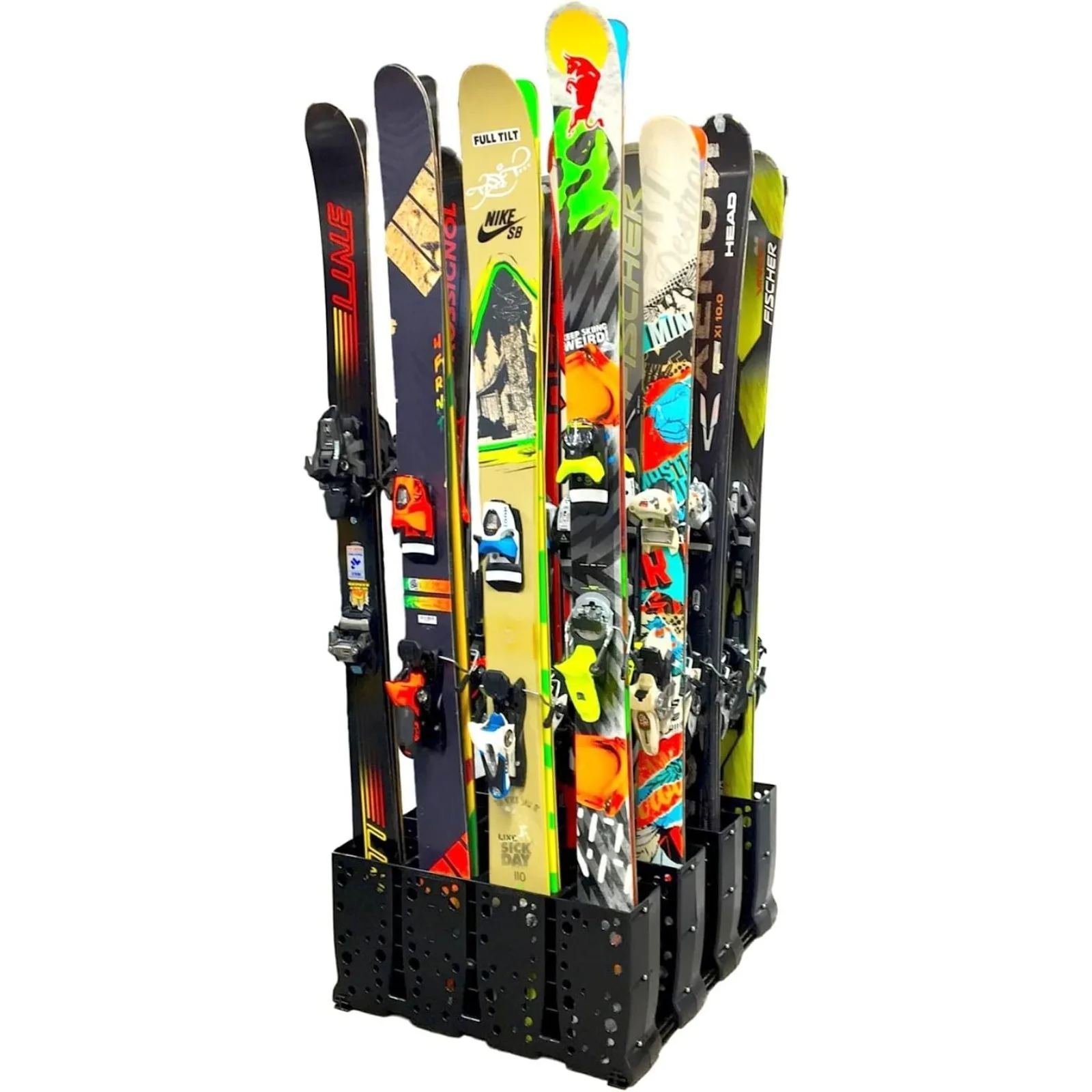 

US Ski Storage Rack, Freestanding 16 Ski Stand, Wide Skis