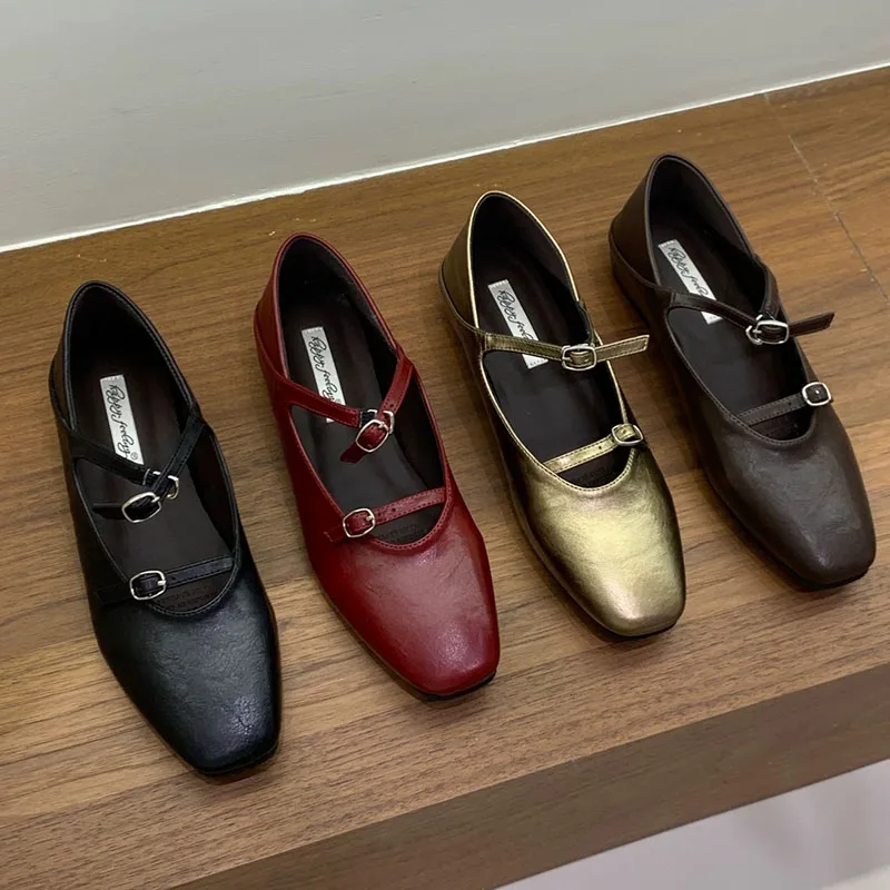 Neue modische Mary Janes Ballerinas mit Schnallenriemen, höhenverstellbar, weiches Damenschuhwerk, elegante Lolita-Schuhe für Damen – Detail 1