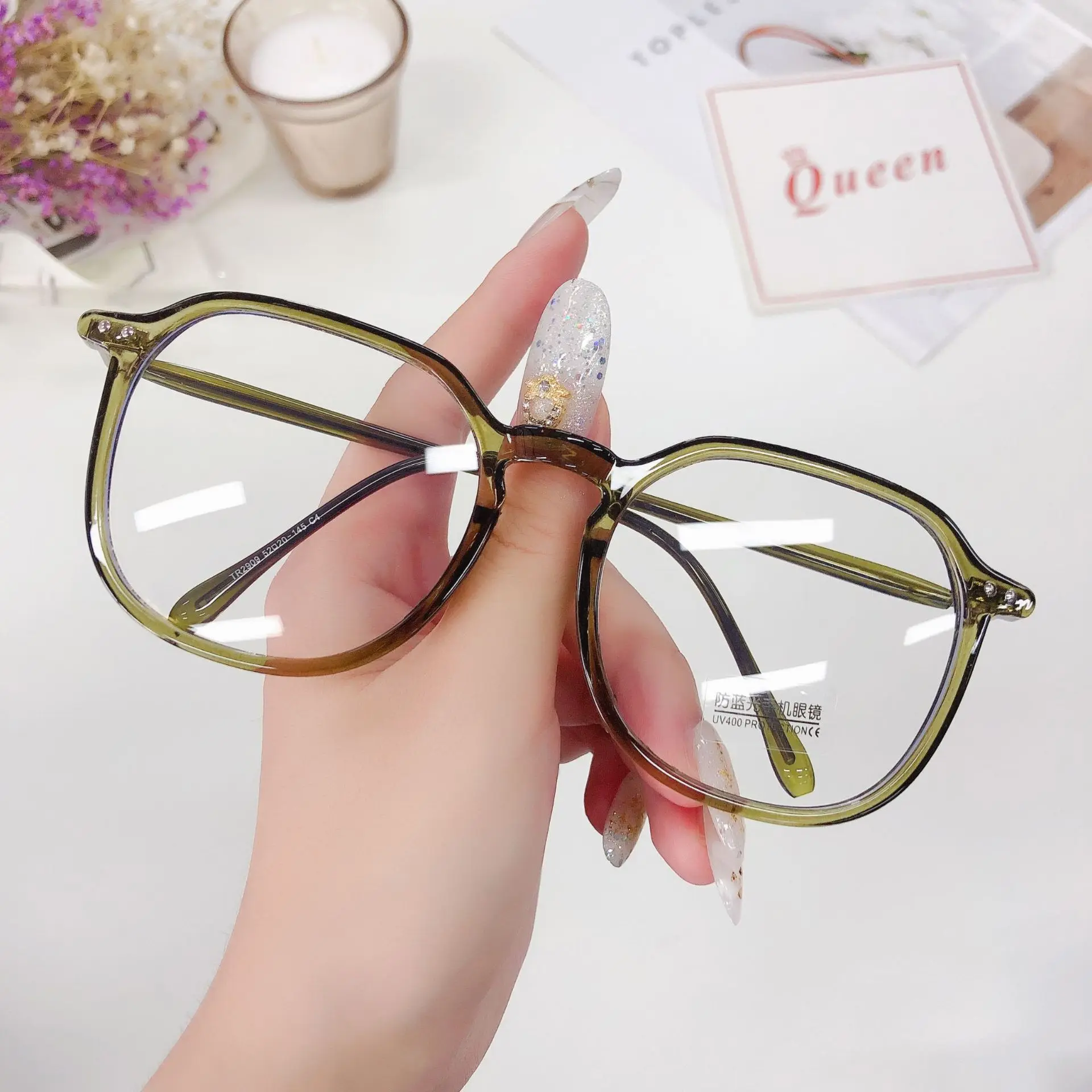 

Vazrobe Oversized Eyeglasses Frame Male Women Square Computer Glasses Big Wide Spectacles for Grade Optical Lens Anti Blue Ray