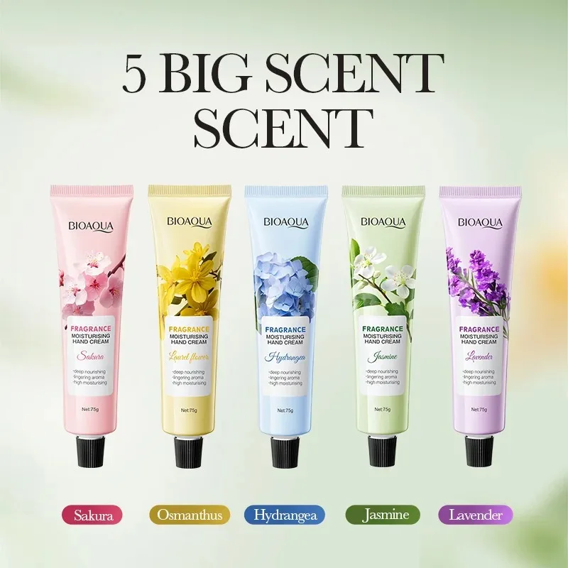 5 Different Scents of Hand Cream, Moisturizes Dry and Rough Hands, Light and Non-Greasy, Suitable for Both Men and Women, Small Gift
