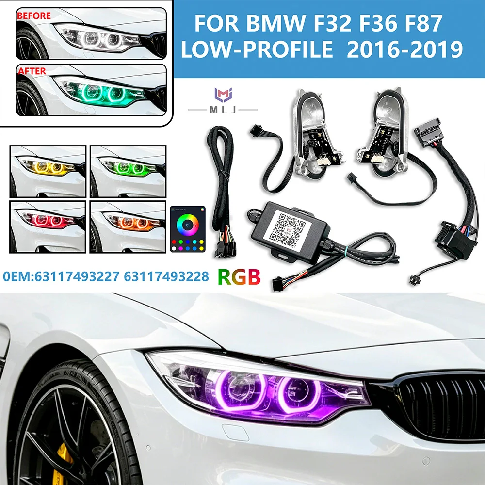 63117493227 63117493228 For BMW F32 F36 F87 2016-2019 Low Spec DRL Multiple Colors RGB With Heatsinks Plug And Play RGB Modules