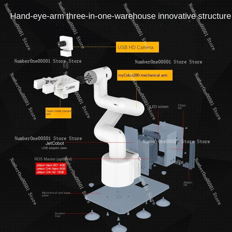 Robotic Arm AI Visual Recognition ROS Robot Orin Nx, 7 Axis