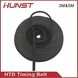 HUNST HTD 3M Series PU Open-Ended Timing Belt Transmission Belts Width 15mm 20mm For 3D Printer CO2 Laser Machine