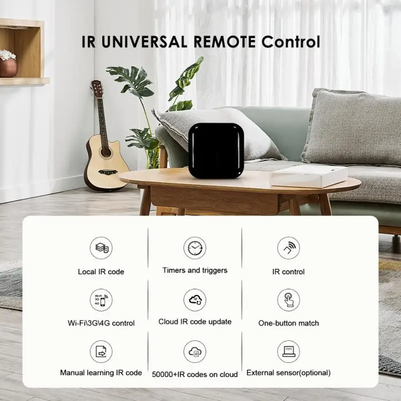 Controle Remoto Universal Smart Voice, Dispositivos Infravermelhos, Detecção de Umidade, 360 °