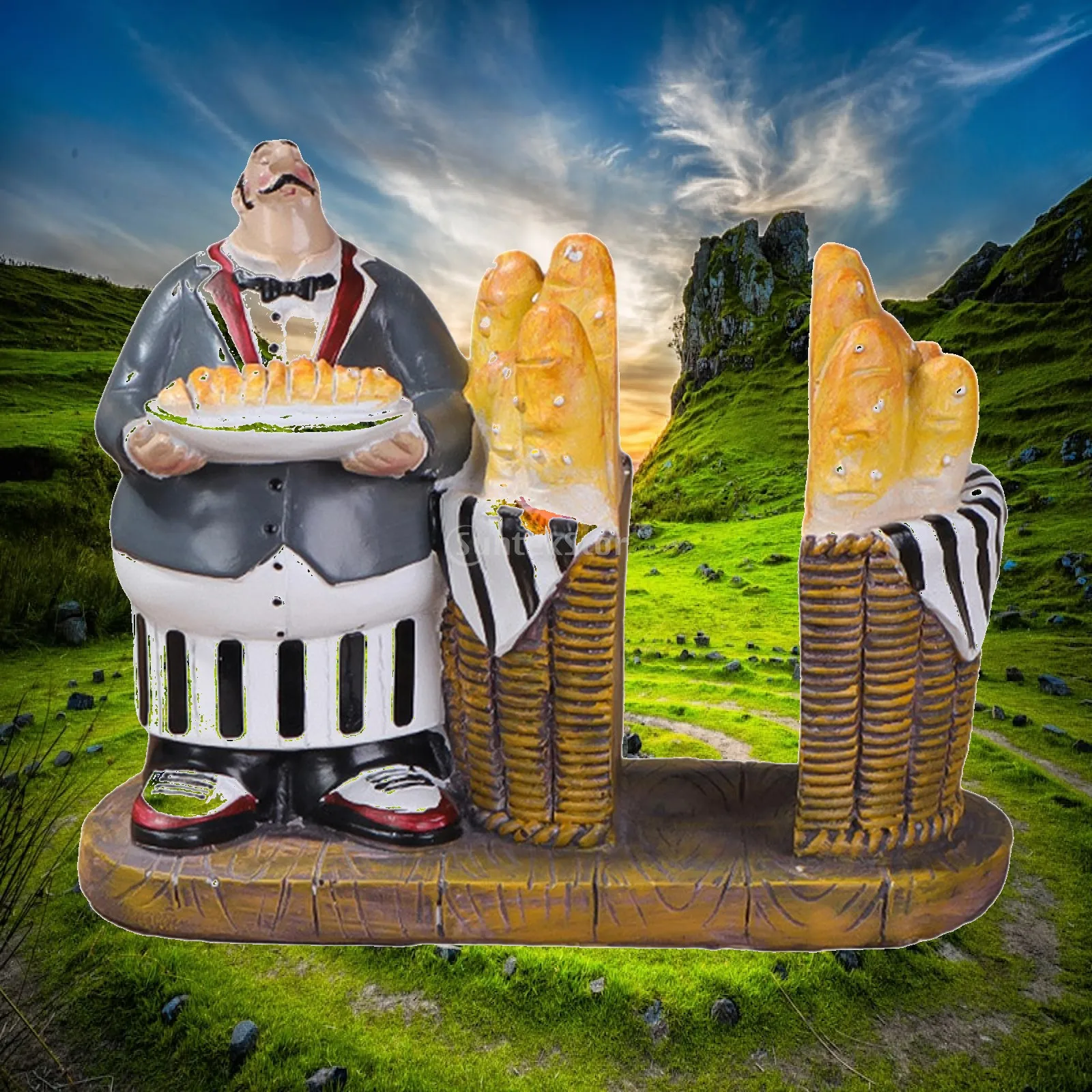 Chef Figurine Chef Sculpture Cute Chef Decor Statue Cooking Chef Ornament for Kitchen Decorations Home Counter Top Tabletop