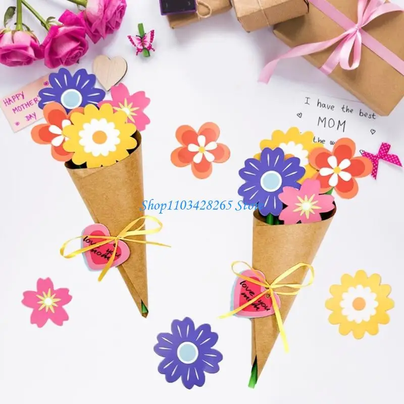 G2TE 3D wenskaarten Papercraft Holiday Birthday Card Bouquet Crafting Cards