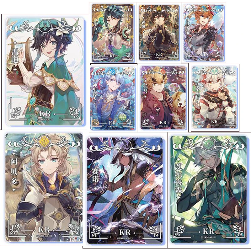 

Genshin Impact KR Diluc Kaeya Albedo Tartaglia Kaedehara Kazuha Zhongli Kamisato Ayato Anime games collectible card holiday gift