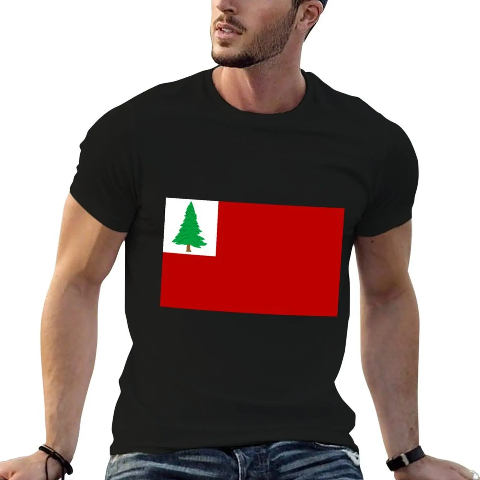 

New England Pine Flag T-Shirt man t shirts graphic t shirts for man cotton soft T-Shirt