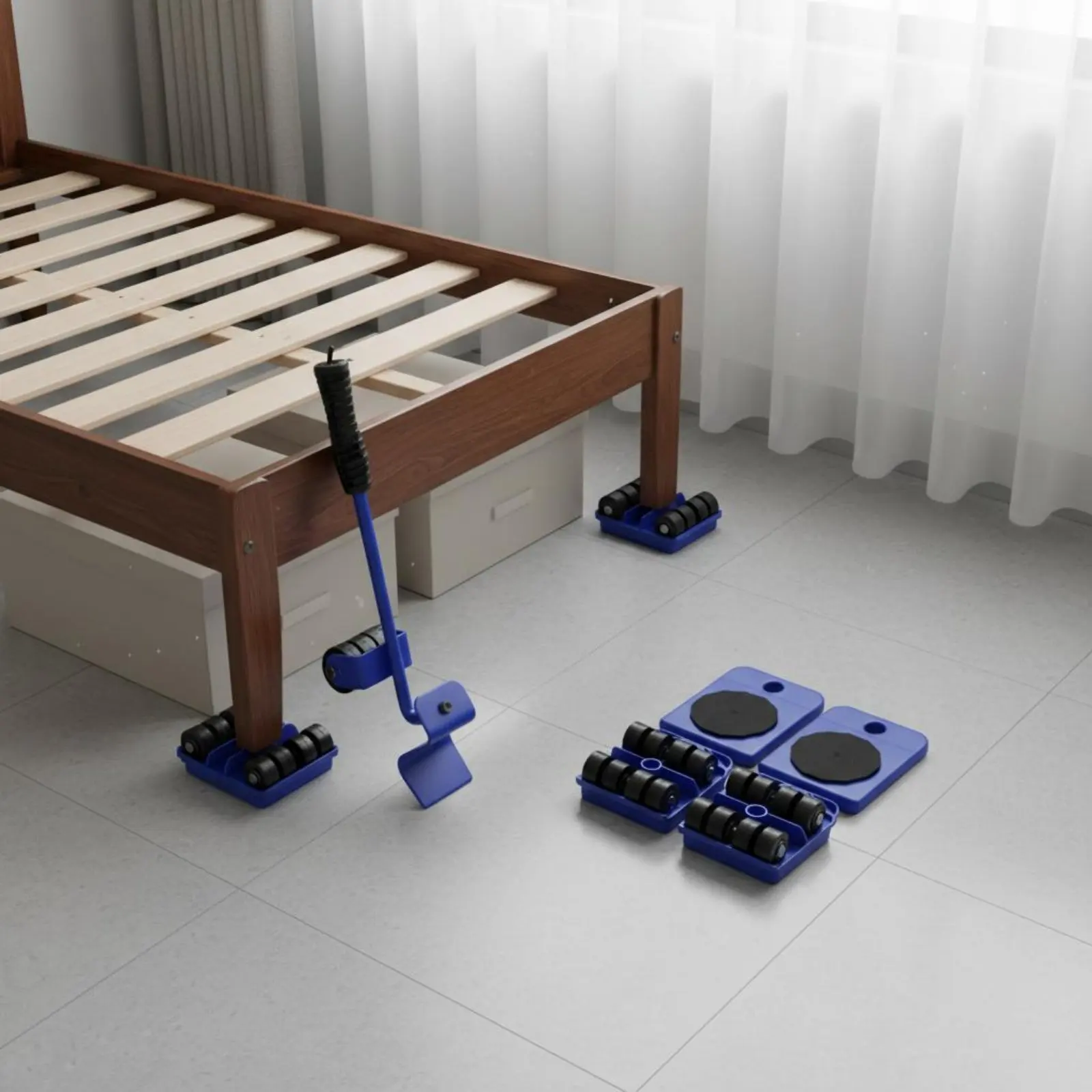 5 Pieces Furniture Lifter and Mover Tool Set Labor Saving Furniture Lifter with Wheels Weighty Item Moving Hand Truck Kit