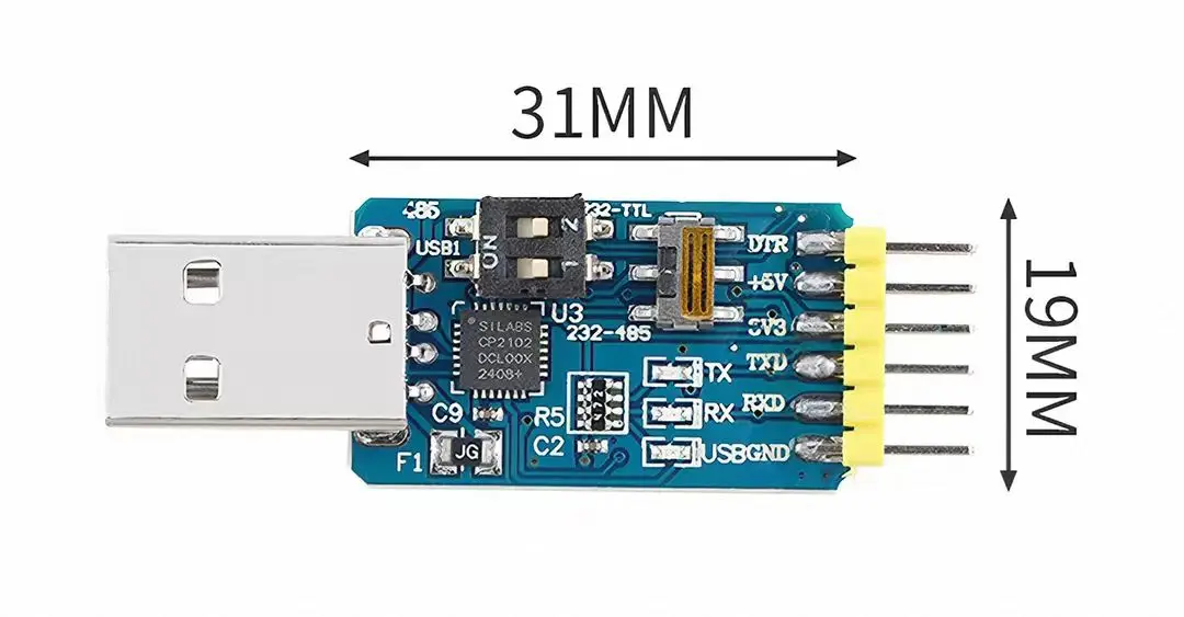 CP2102 6-in-1 Multi-function Serial Port Module for USB to UART/TTL/RS485/RS232 Free Conversion