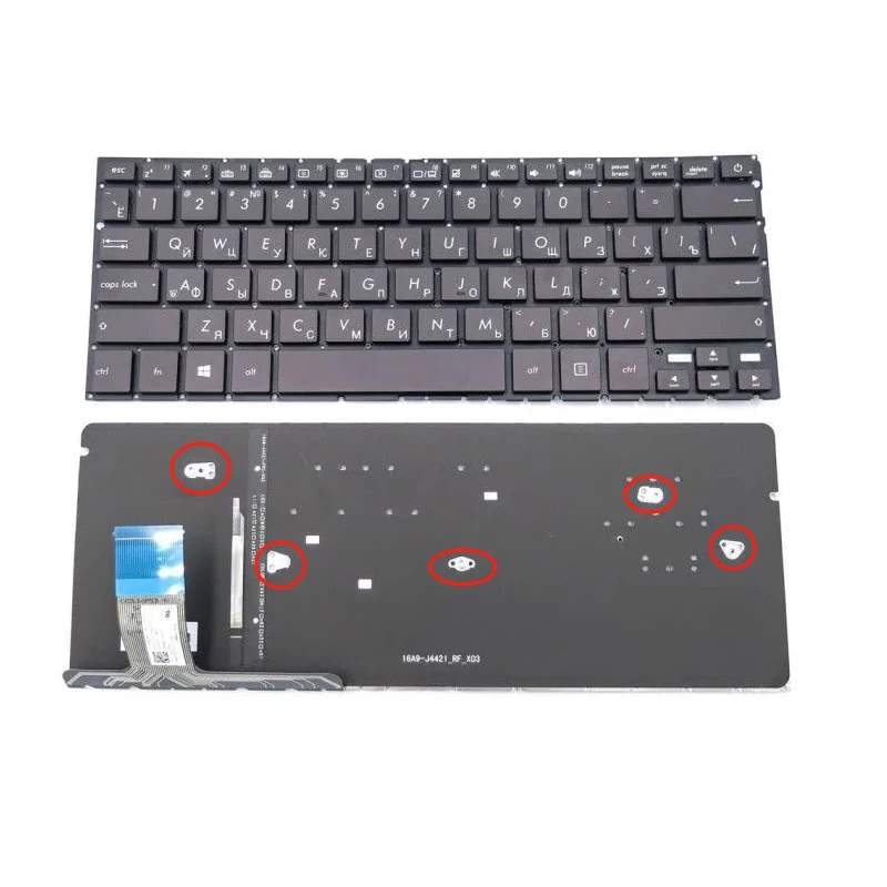 

XIN-Russian-US Backlit Laptop Keyboard For Asus UX330 UX330U UX330C UX330CA UX330CAK UX330UA UX330UAK Five screw posts