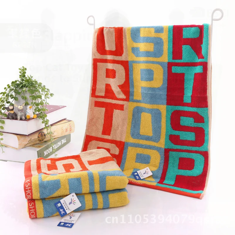 Золотое хлопковое длинное спортивное полотенце, очень утолщенное, мягкое, впитывающее, 95x40 см, полотенце для бега, универсальное, быстросохнущее