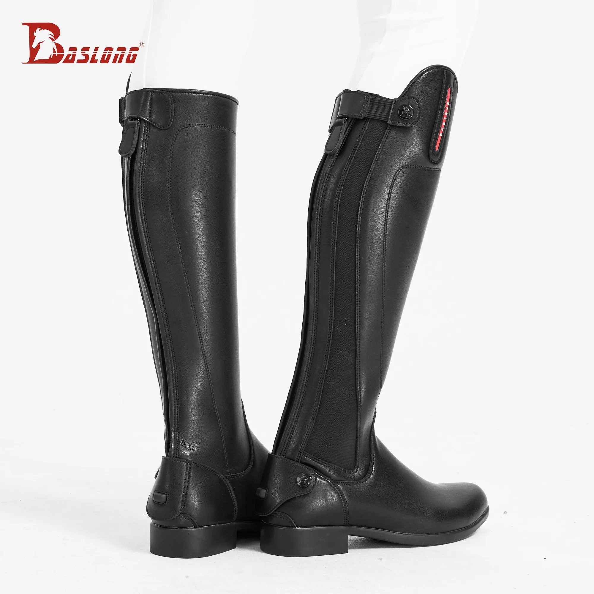Skórzane buty jeździeckie Baslong, buty jeździeckie, buty rycerskie, elastyczne buty jeździeckie, męskie i damskie buty jeździeckie do przejażdżek, 266,4 cm Longma Equipment