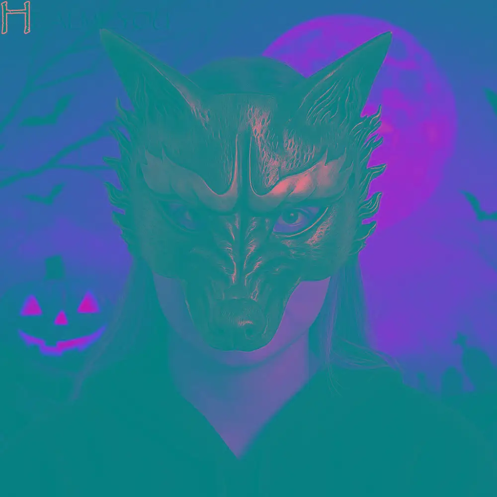 Retro Wolf Halloween Mask Animal Foam Masquerade Mask Dress Up Props Half Face Cosplay Mask Women