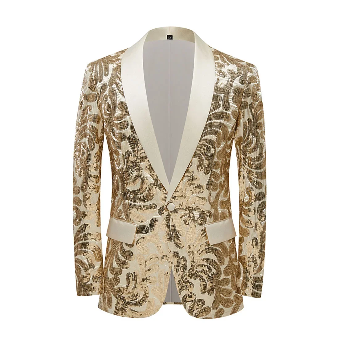 

High Quality Blazer Men's European And American Style Sequins Nightclub Party Host Emcee Best Man Slim Suit Jacket Costumes