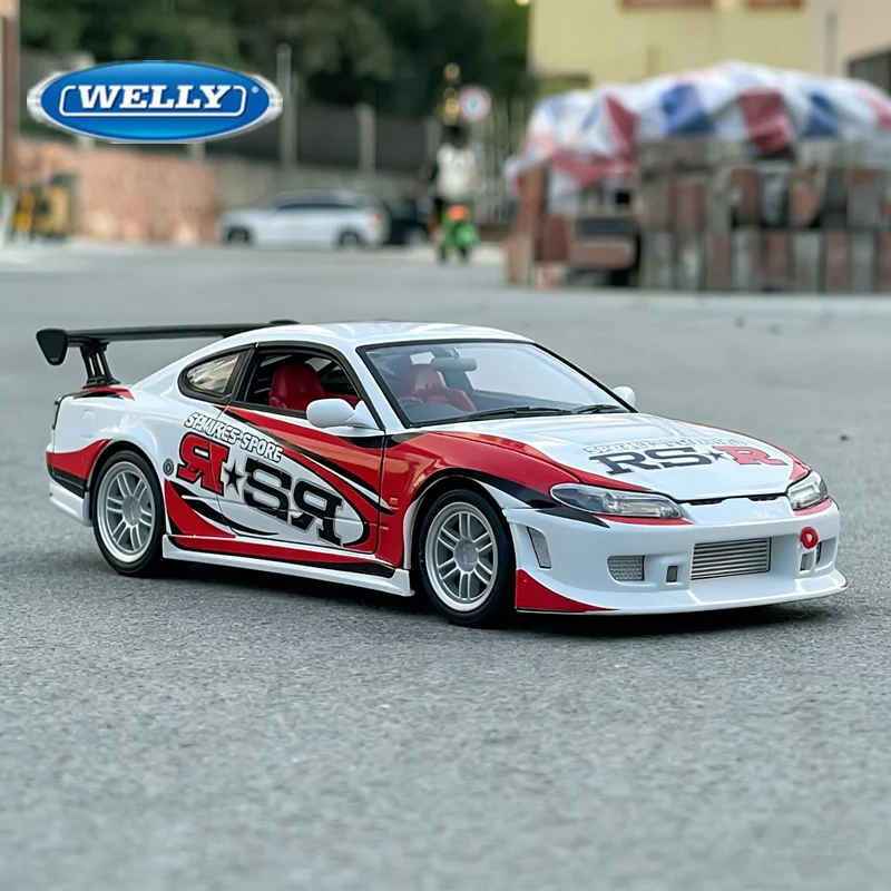 

Welly 1:24 Nissan Silvia S15 RS-R Alloy Sports Car Model Diecast Metal Track Racing Vehicles Car Model Simulation Kids Toys Gift