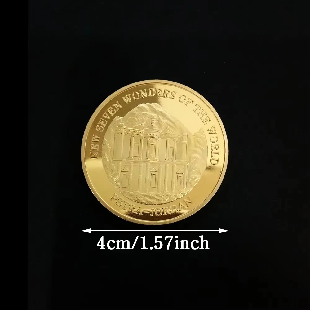 Seven Wonders of The World Coin Collection Gold-plated Commemorative Badge Travel Collection Coin