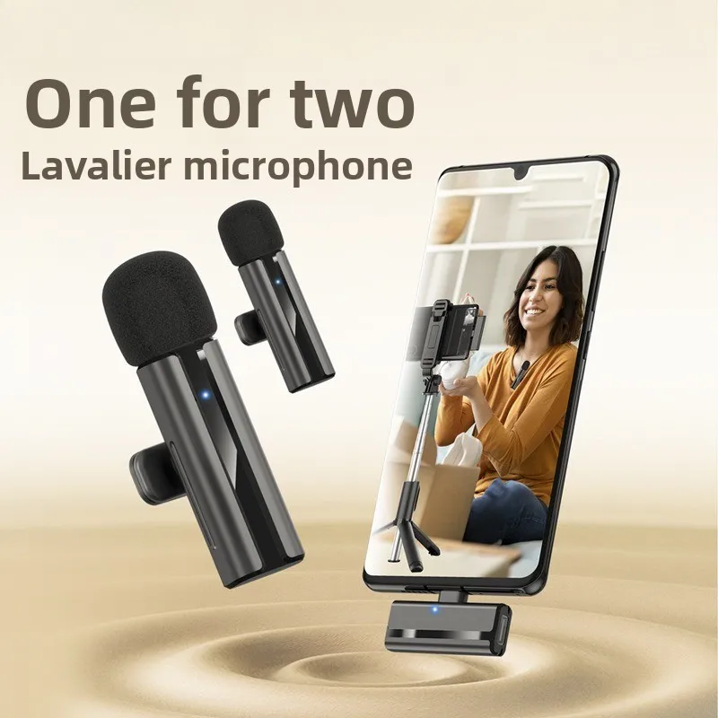 Wireless collar clip  one to two radio microphone noise reduction mobile phone live microphone recording microphone