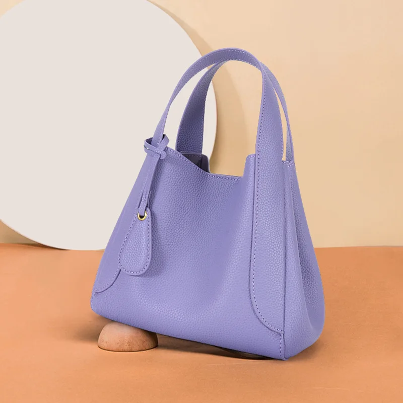 2022 New Fashion Genuine Leather Bucket Bag Elegant Single Shoulder Women\'s Bag Brand Design luxury Versatile Handbag