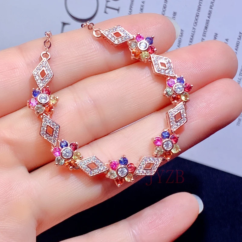 s925 sterling silver rainbow bracelet women do not fade high-end niche design light luxury adjustable send girlfriend