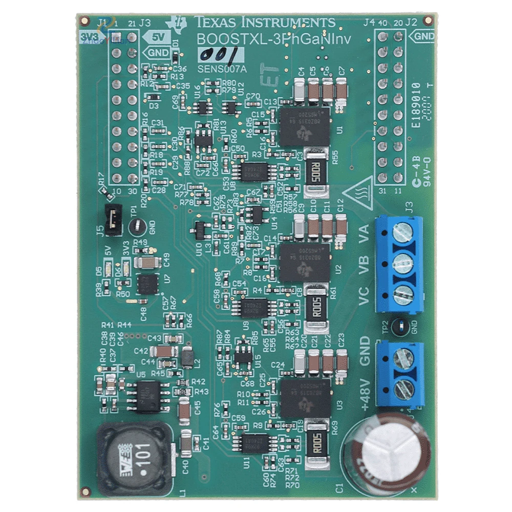 For BOOSTXL-3PHGANINV 12V-60V GaN Power Stage BoosterPack With Precision Shunt Current Sensing For C2000 LaunchPad