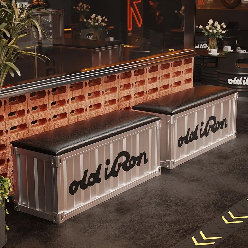 Internet celebrity industrial style bench milk tea shop cafe casual dance studio shoe changing stool storage bench shoe test com