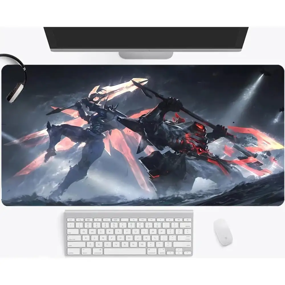 Mouse Pads Sci Fi Dual Warrior Clash Battle Scene Table Mat For Laptop Office Playmat
