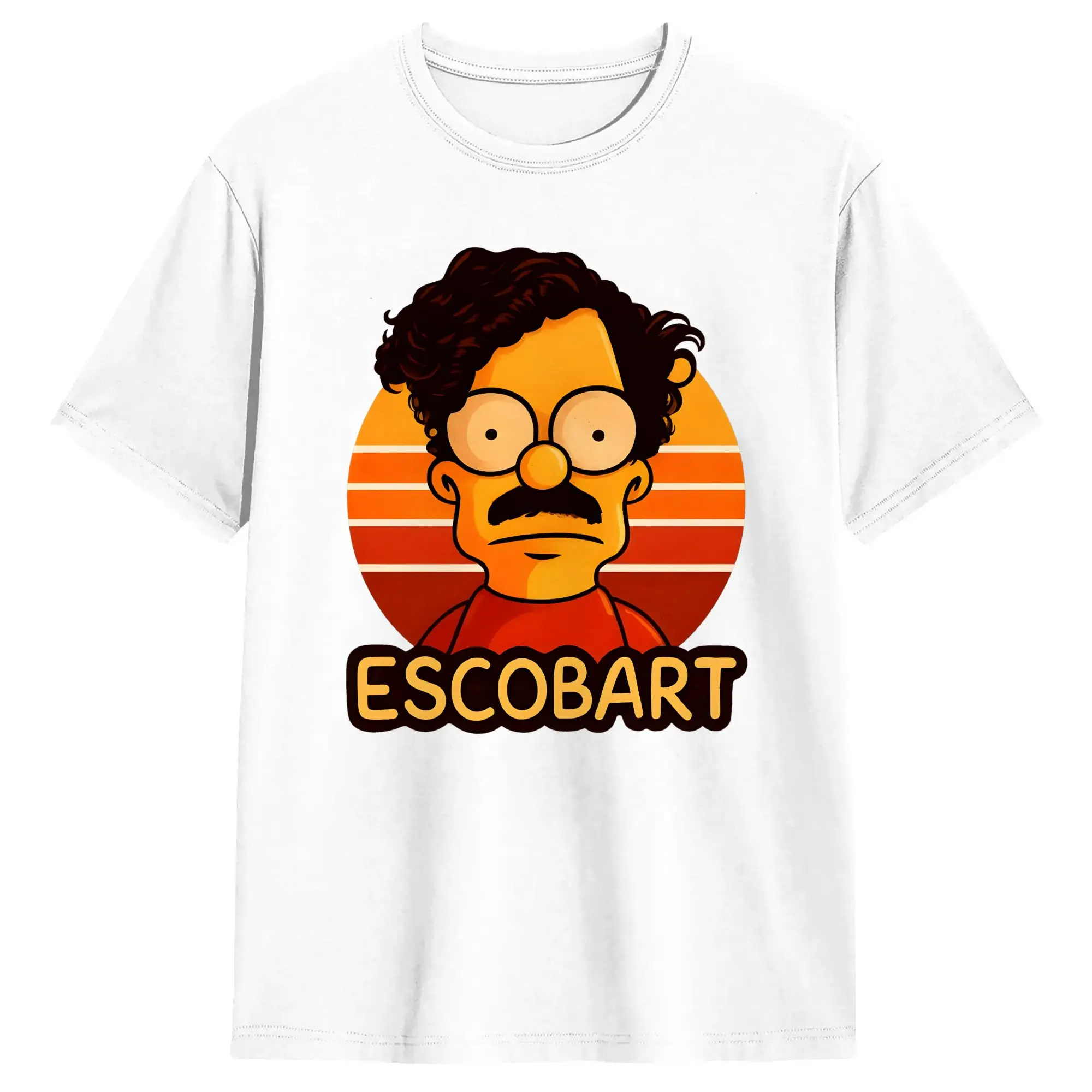Pablo Escobar Bart Simpson T-Shirts Baumwoll-Top-T-Shirts Strand-Streetwear Kurzarm-T-Shirt Rundhals-T-Shirt mit Hip-Hop-Muster