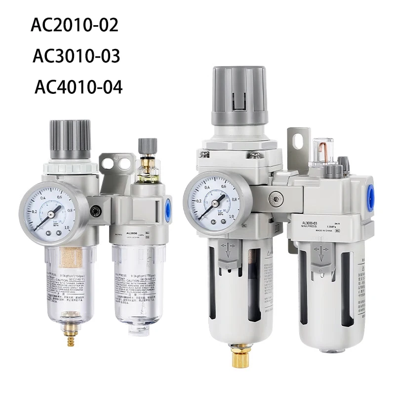 

Metallic AC2010-02 AC3010-03 AC4010-04 Pneumatic Pressure Regulator Oil Water Separator Manual Drainage Compressor Air Filter.