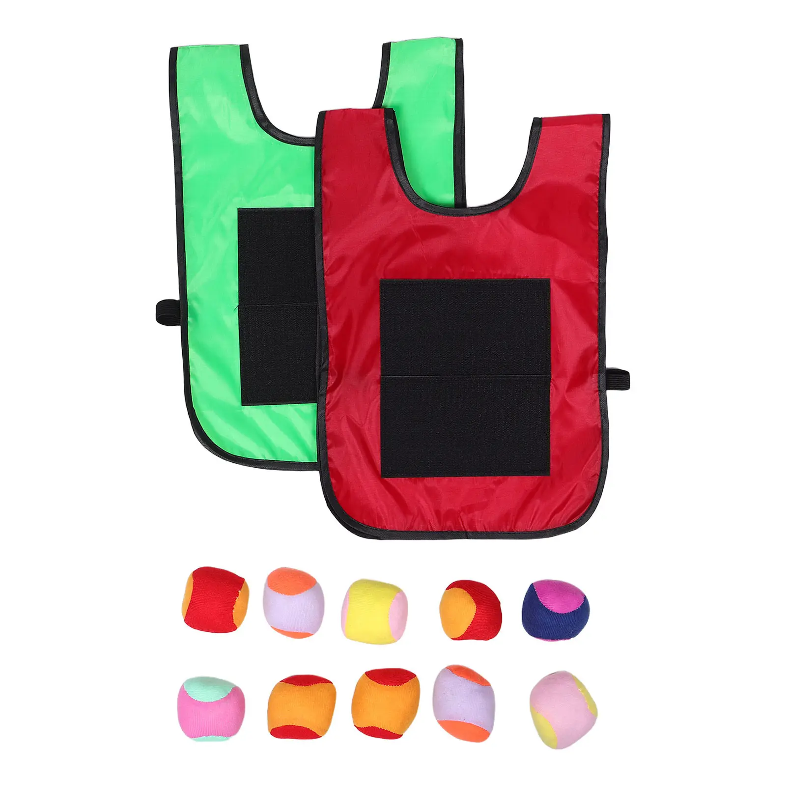 

1 Set Kids Sticky Ball Vest Parent Child Interactive Outdoor Game Set Adjustable Oxford Cloth for Group Play Backyard Party
