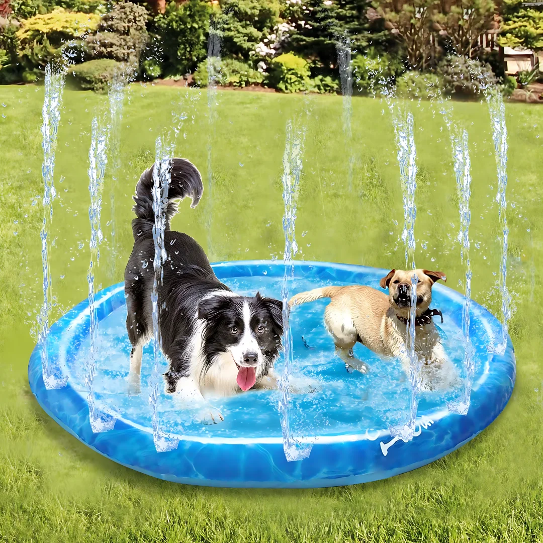 100/150/200cm Pet Splash Pad With Sprinkler Anti-Slip Dog Pool Pet water spray mat Dog Kids Outdoor Hip Play Spray Mat