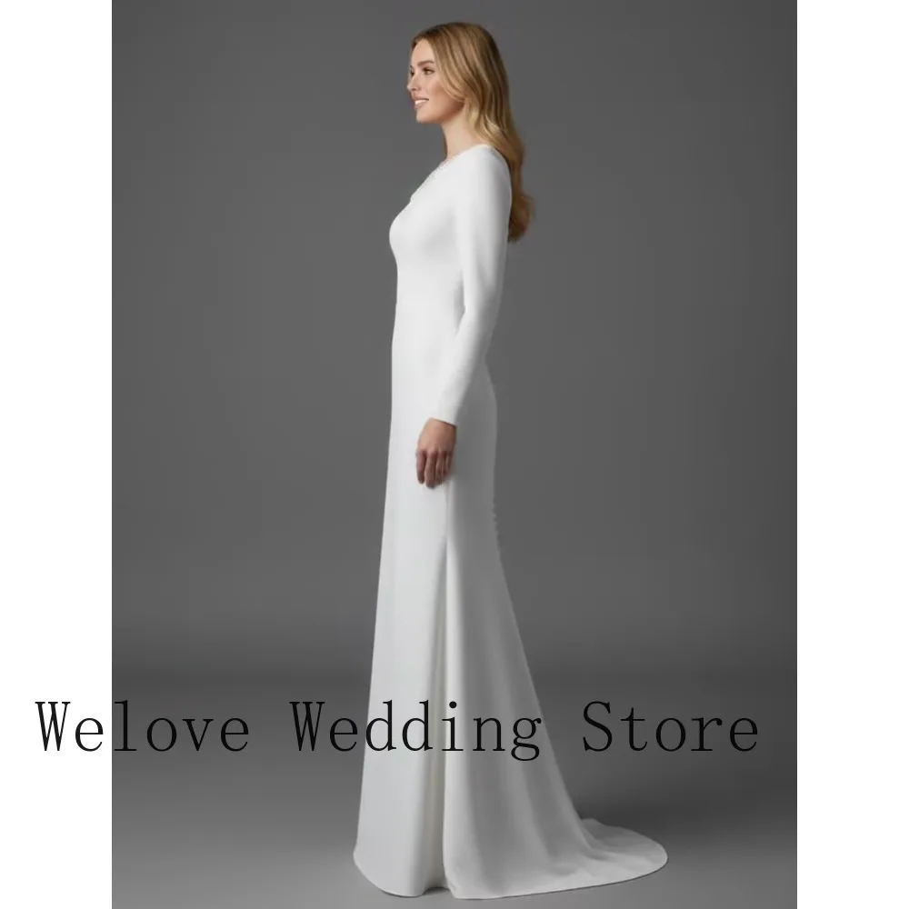 Customized White Crepe Elegant Civil Wedding Dresses Simple A-line High Quality for Floor-length 2026 for Bridal Party Princess