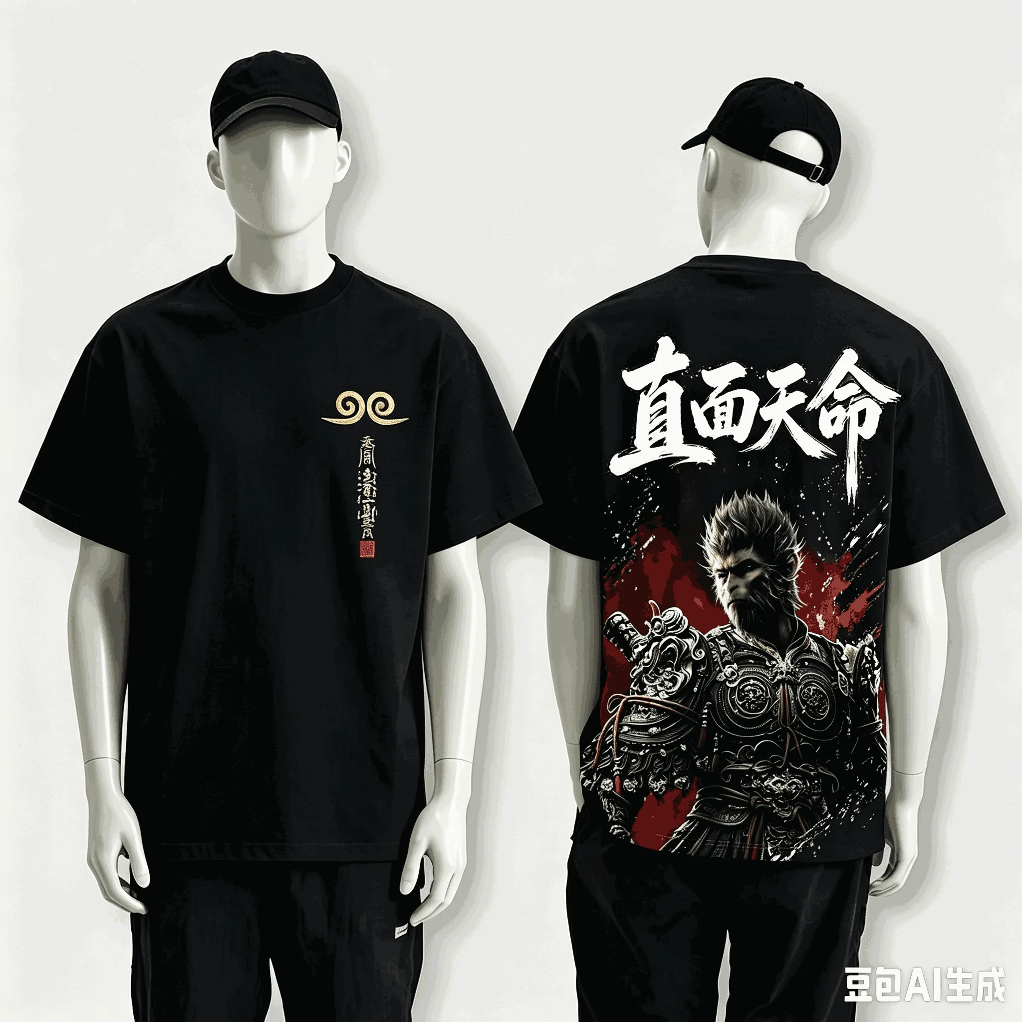 Black Myth Wukong Print T-shirts for Men Women Fashion Oversized T-shirt Unisex Streetwear Hip Hop Street T Shirt Casual Loose