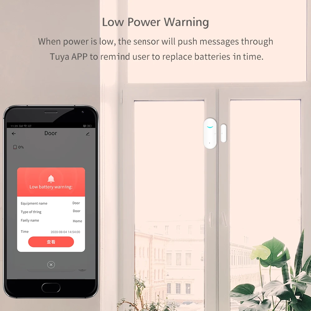 Tuya tishric wifi porta/janela sensor de abertura da porta detector de automação residencial inteligente sem fio sensores de alarme janela funciona para o google
