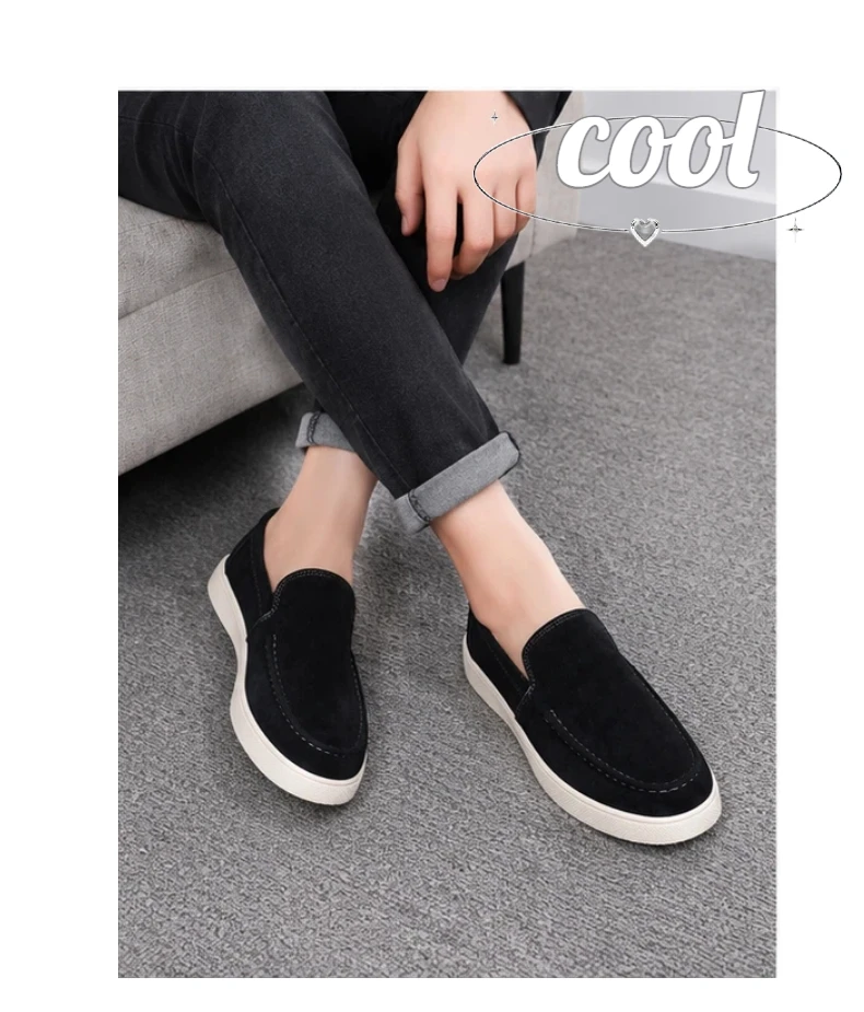 Herren-Freizeitschuhe, Wildleder-Loafer, klassischer britischer Stil, Herrenschuhe, leichte, weiche Mokassins, Slip-on-Fahrschuhe für Herren – Detail 12