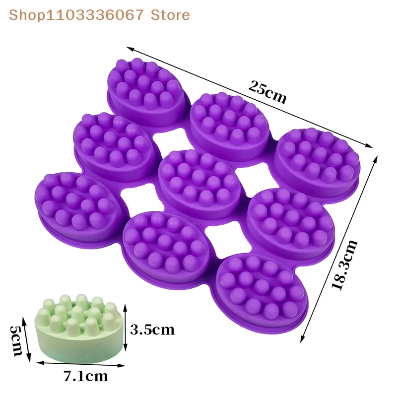 【HLS】【HB】3d Silicone Soap Mold Massage Shape Mold For Massage Therapy Soap Making Tool Oval Spa Soap Mould Crafts Accessories
