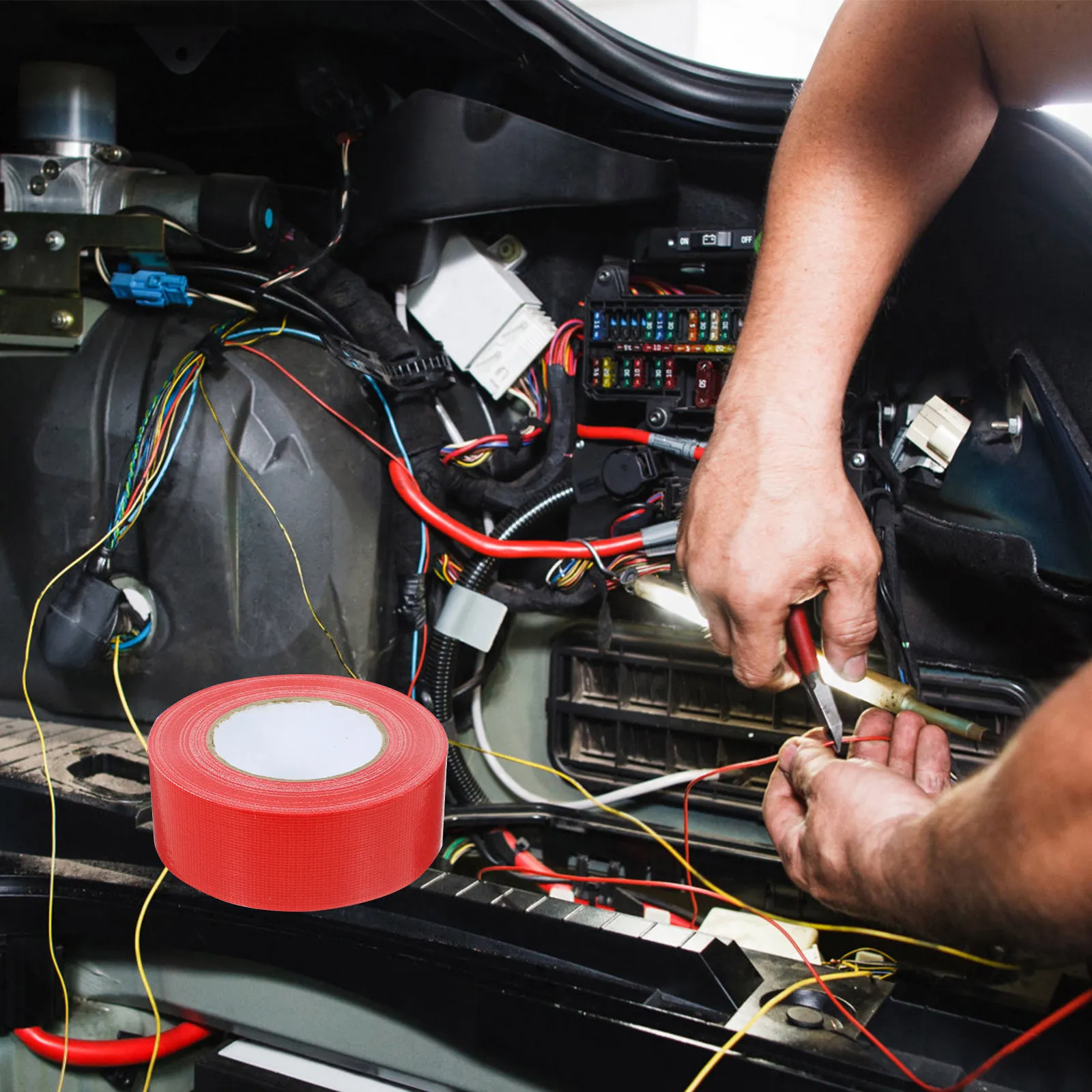 1-roll-red-heavy-duty-adhesive-duct-tape-waterproof-strong-stickiness-multipurpose-use-for-diy-projects-repair-bundling-sealing