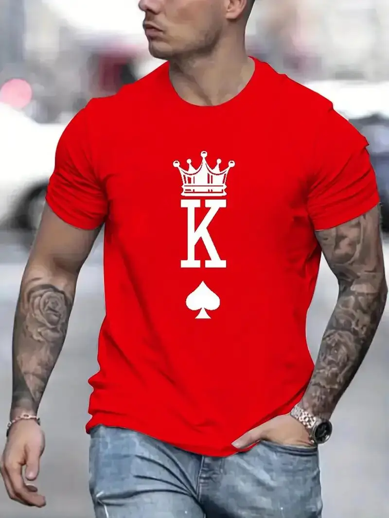 Men's King of Spades Graphic Tee - Comfort Fit, Short Sleeve, Perfect for Summer Casual Wear