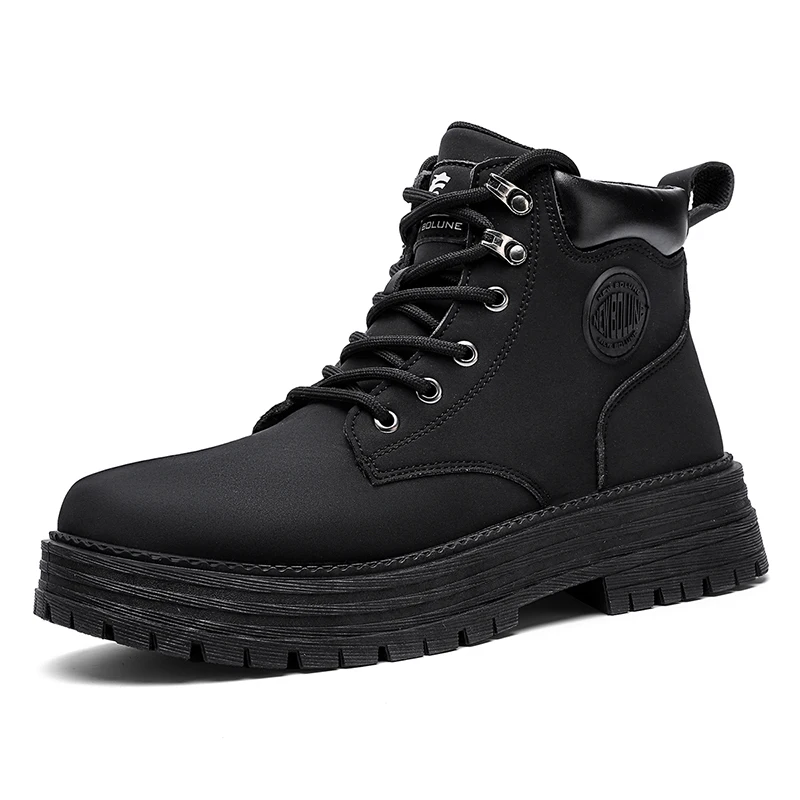 Mens Boots Street Yellow Men's Biker Boots Fashion Design Motorcycle Boots Women British Style Casual Outdoor Leather Ankle Boot image 3