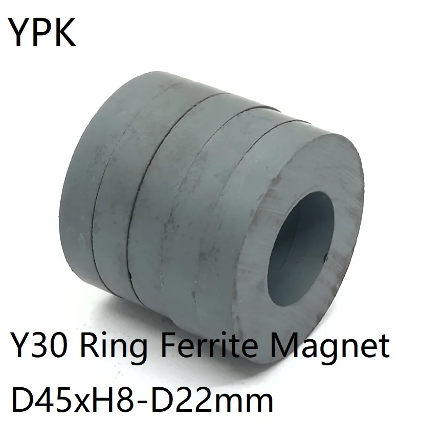 1 2 5 10PCS/LOT Ferrite Magnet 45*8 Hole 22 Strong Y30 Ring MAGNET 45x8 Black Round Powerful Magnets 45x8-22