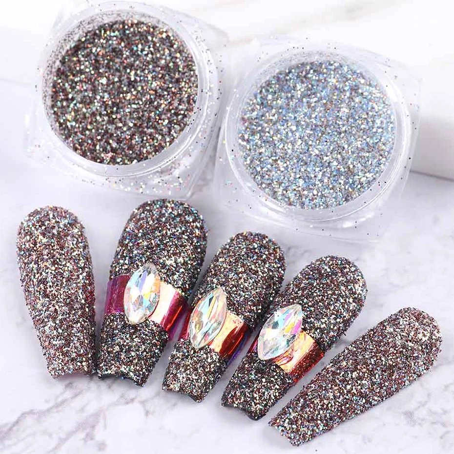 1 stücke Pigment Pulver Nail art Glitter Glänzenden Holographische Diamant Gemischte Staub Pailletten Maniküre Design DIY Nagel Dekoration LYZS01-30