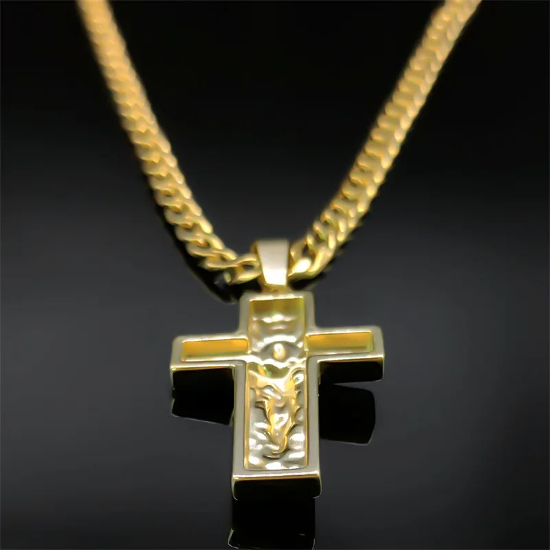 2024 new fashion trend hip hop cross pendant male ins with light luxury high-grade titanium steel necklace accessories